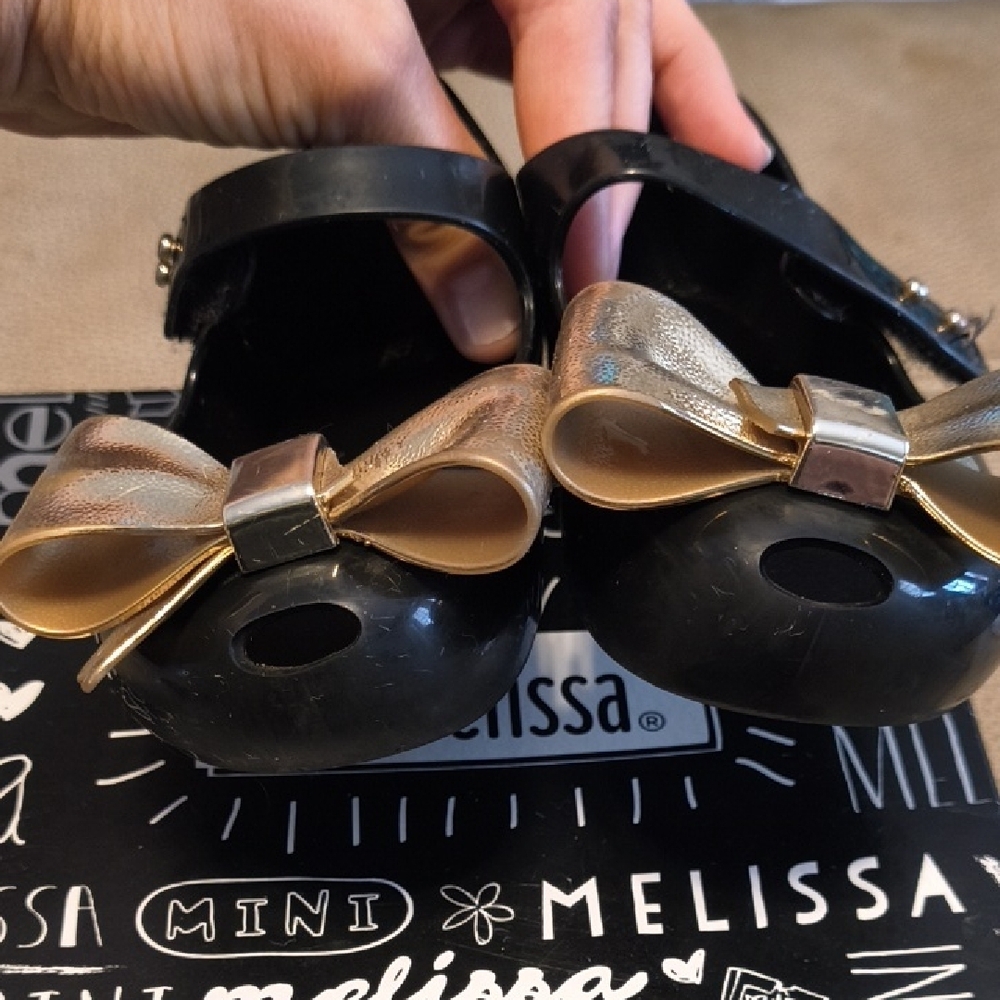 Black Mini Melissa Mary Janes Size 9 - Picture 4 of 8